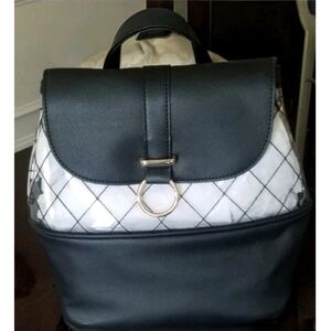 Wild Fable Clear Mini Backpack Black and White Quilted NWT